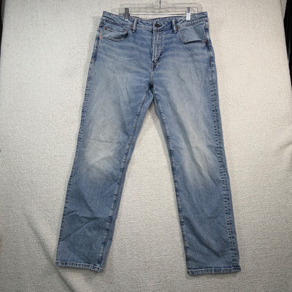 American Eagle Mens AirFlex+ Athletic Fit Jeans Light Wash Blue 34x32